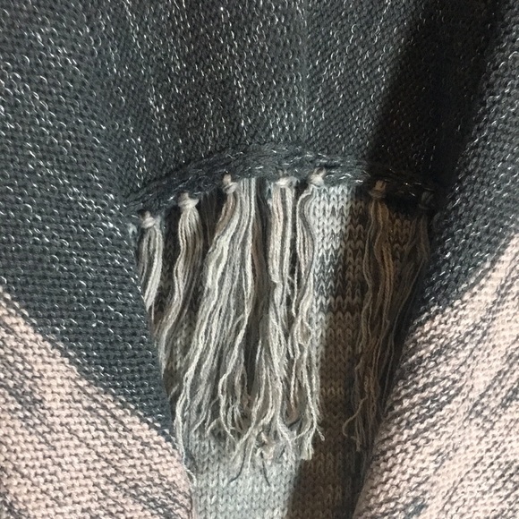 KNOX ROSE Boho Bohemian Festival Waterfall Cardigan Metallic Threads w/Fringe - Picture 9 of 16